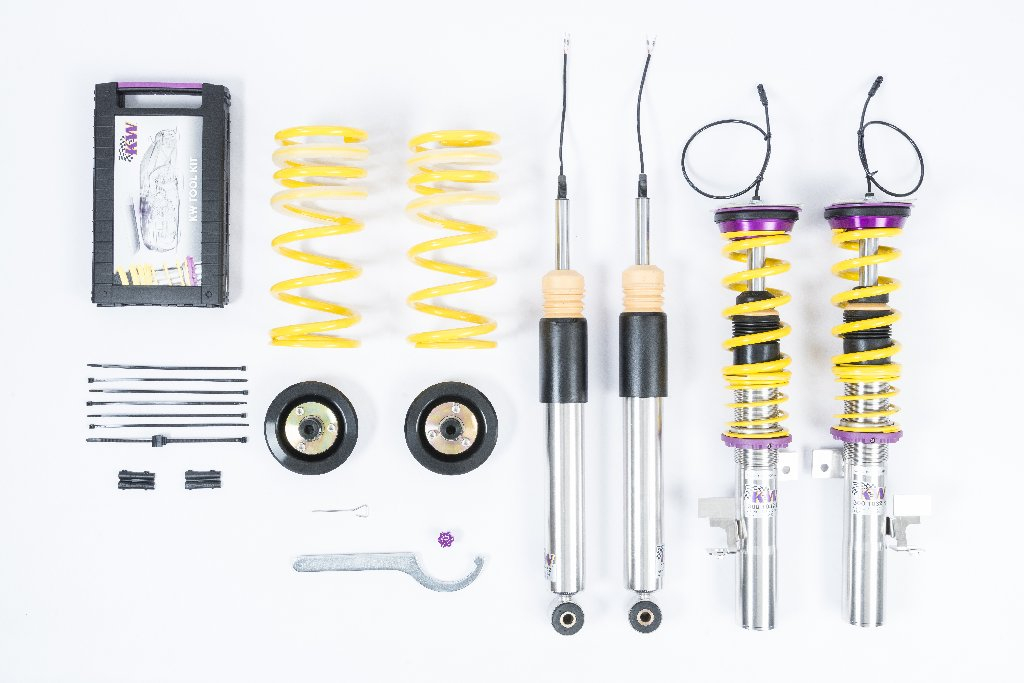 The latest generations of adaptive KW DDC plug&play coilovers are now also available for the current Ford Focus RS III (DYB)